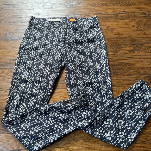 Anthropologie Pilcro Serif Sateen Skinny Jeans Womens Size 27 Blue Ankle Zip EUC - Picture 4 of 9